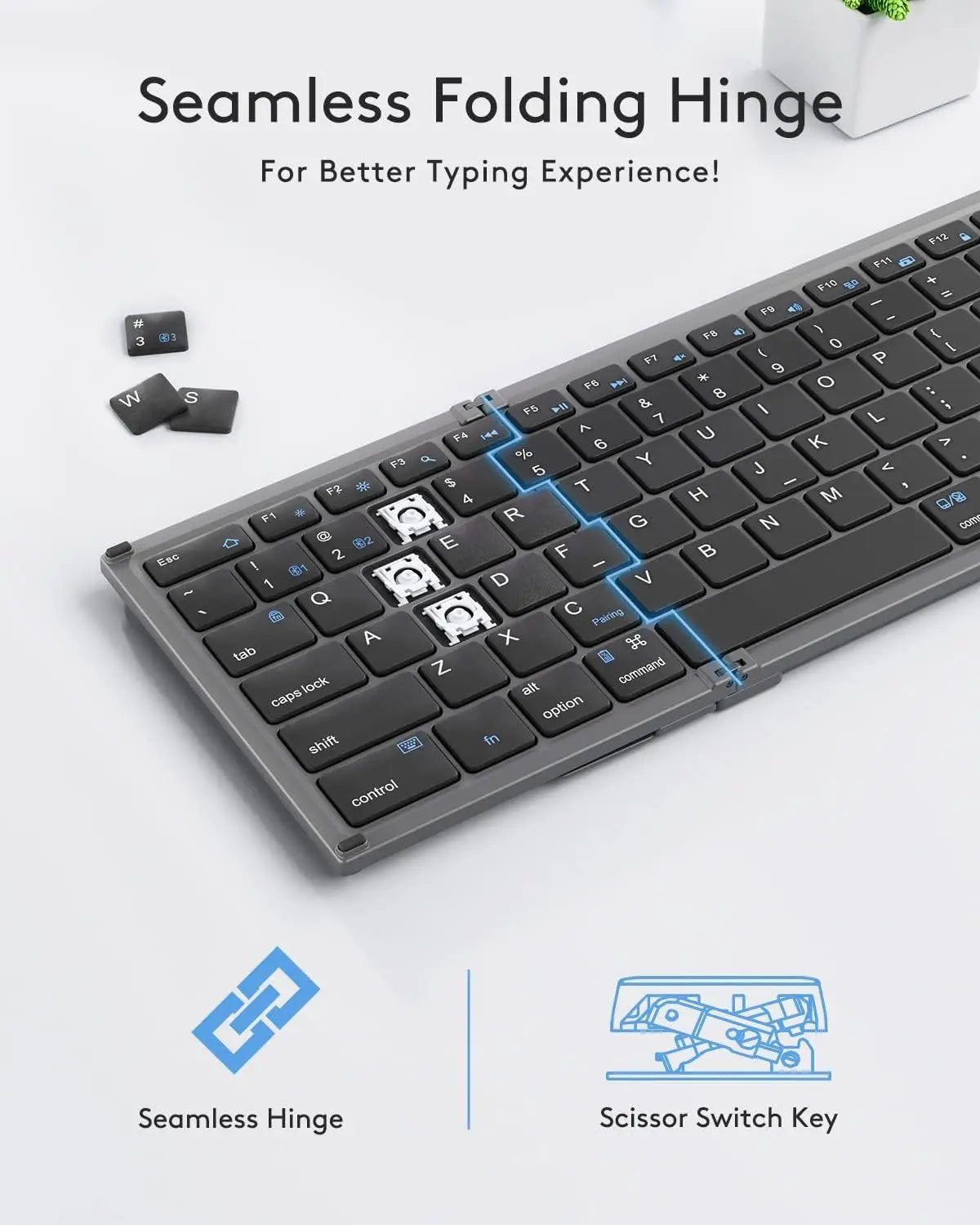 Foldable Keyboard with Numpad - Work Anywhere