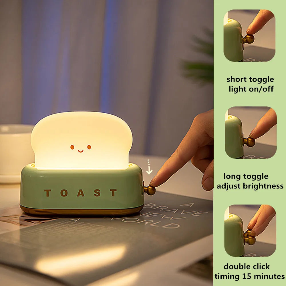 Cute Toast-Shaped Night Light