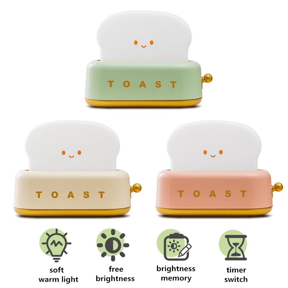 Cute Toast-Shaped Night Light